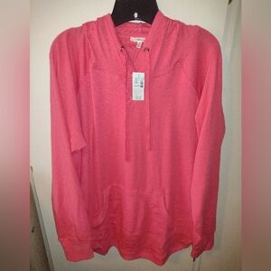 Maurices Vibrant Pink Long Sleeve Hoodie XL NWT